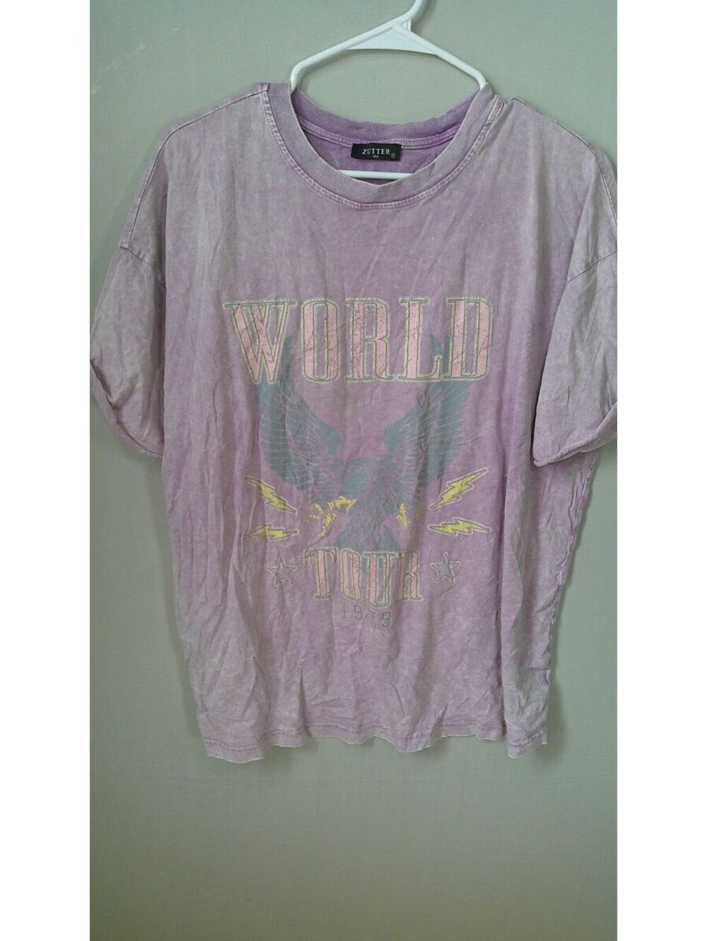 ZUTTER USA Purple 'World Tour' Graphic Tee, Medium